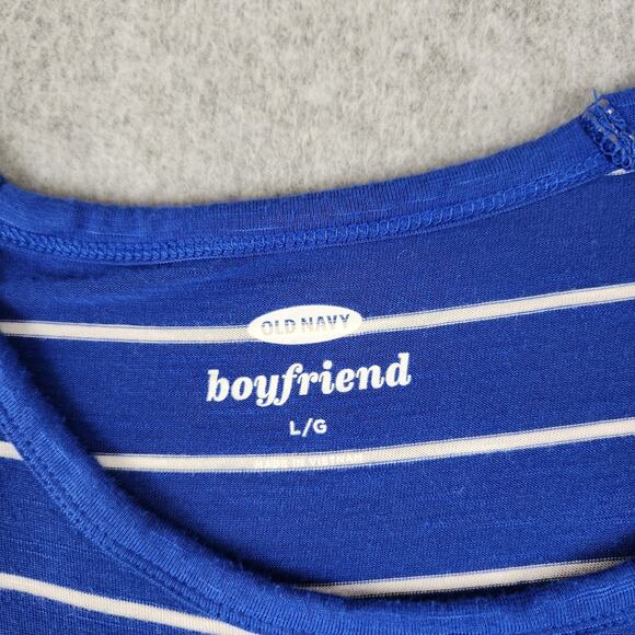 Old Navy Top Womens Size Large Boyfriend Drapey Tee Stripe - Picture 6 of 12